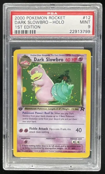2000 Pokemon Team Rocket First Edition #12/82 Dark Slowbro Holo PSA 9